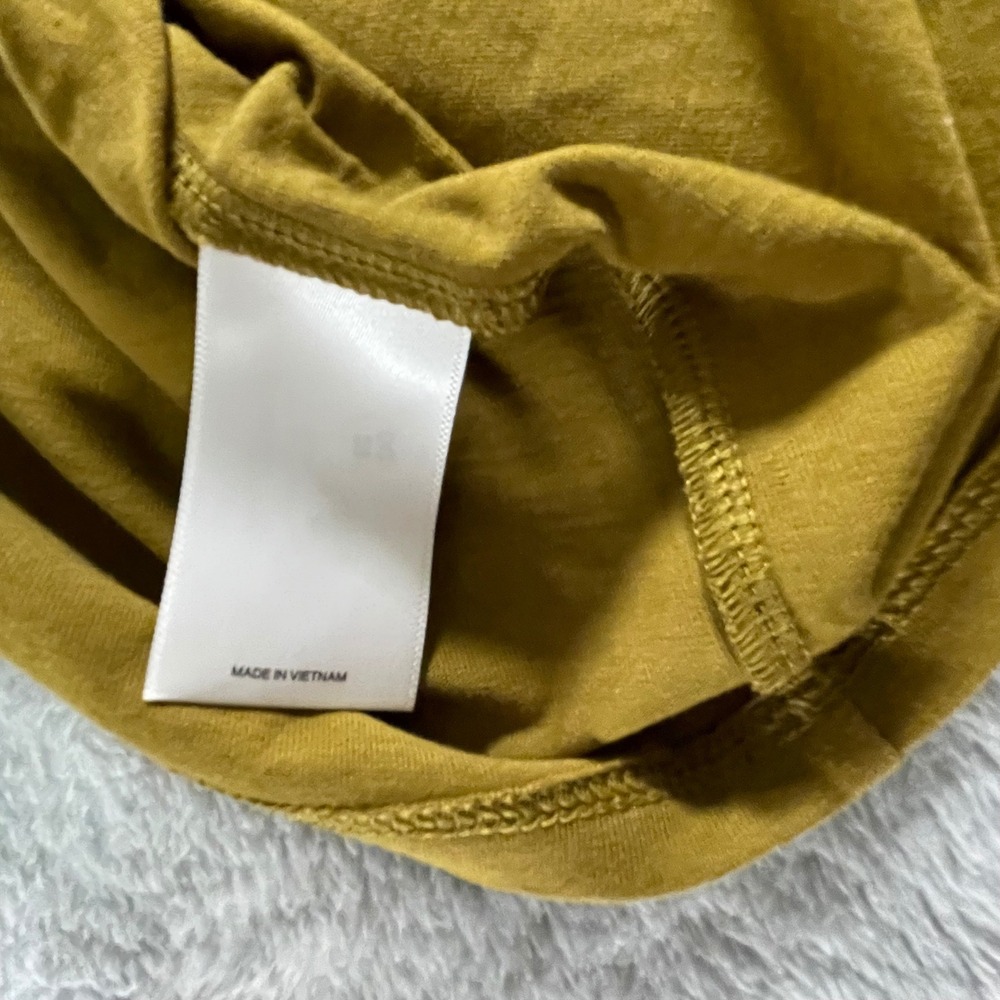 NWT Express‎ Olive Green Shoulder Pad Midi Dress Size M Elastic Waist - Picture 6 of 10